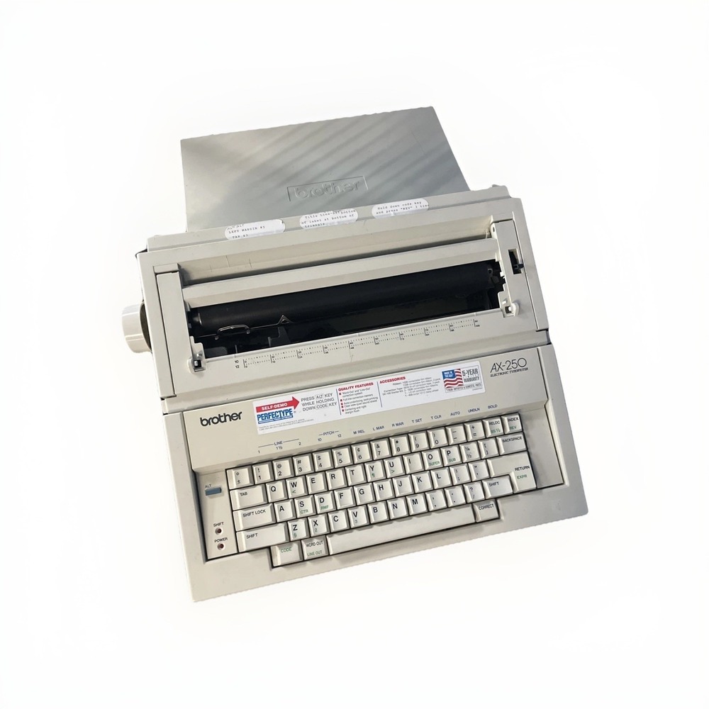 Brother AX-250 Portable Electronic Typewriter Manual Keyboard - Untested
